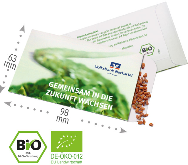 Samentütchen Bio-Kresse 63 x 98 mm