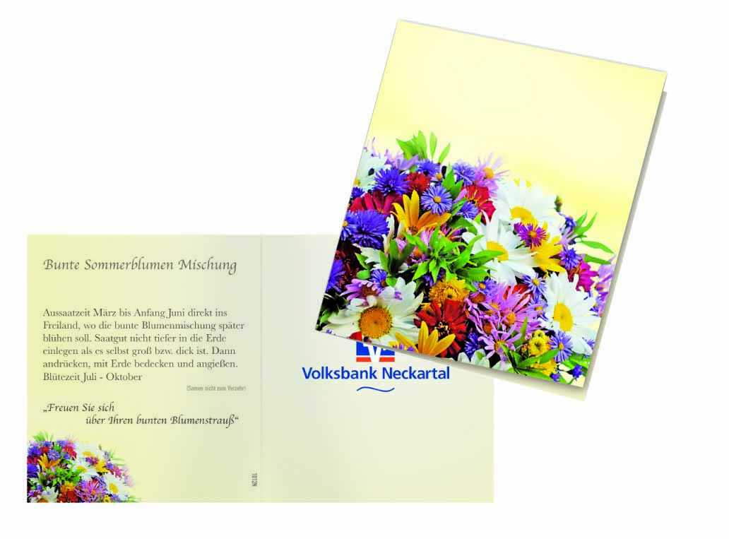 Klappkärtchen Bunte Blumenwelt