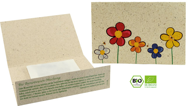 Graspapier-Kärtchen Bienenwiese