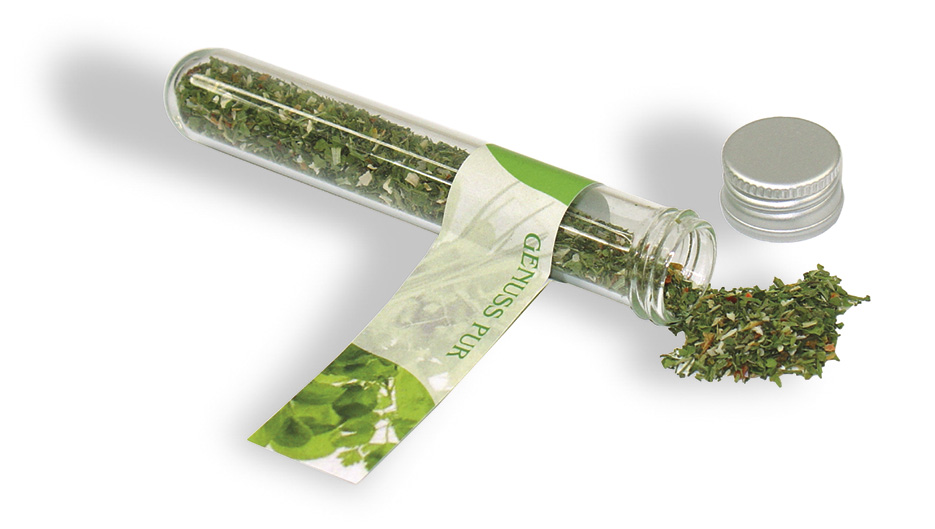 Reagenzglas Salatkräuter